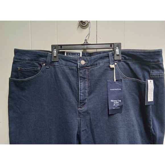 Charter Club Womens High Rise Classic Straight Leg Jeans Black Size 16